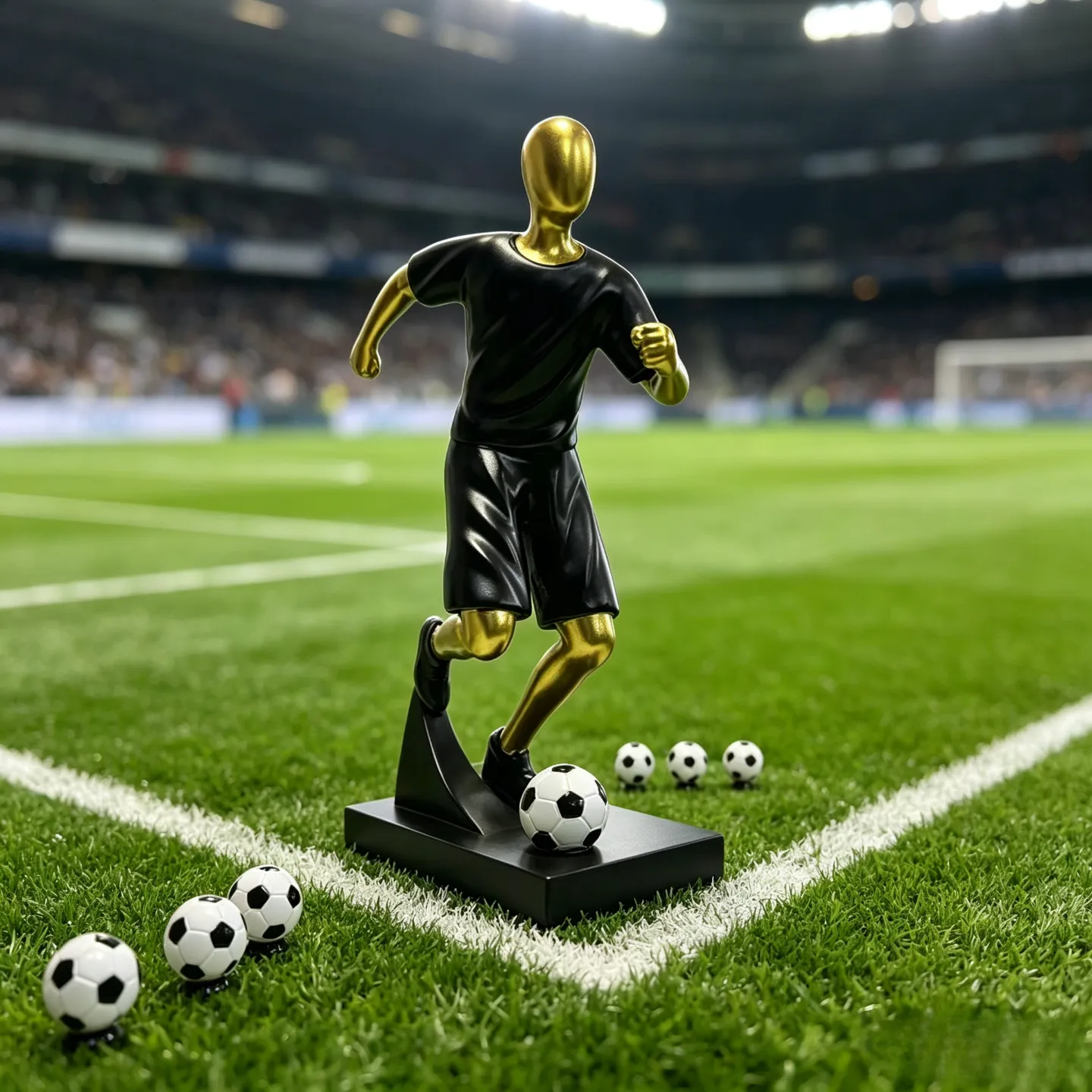 Football player dribbling the ball