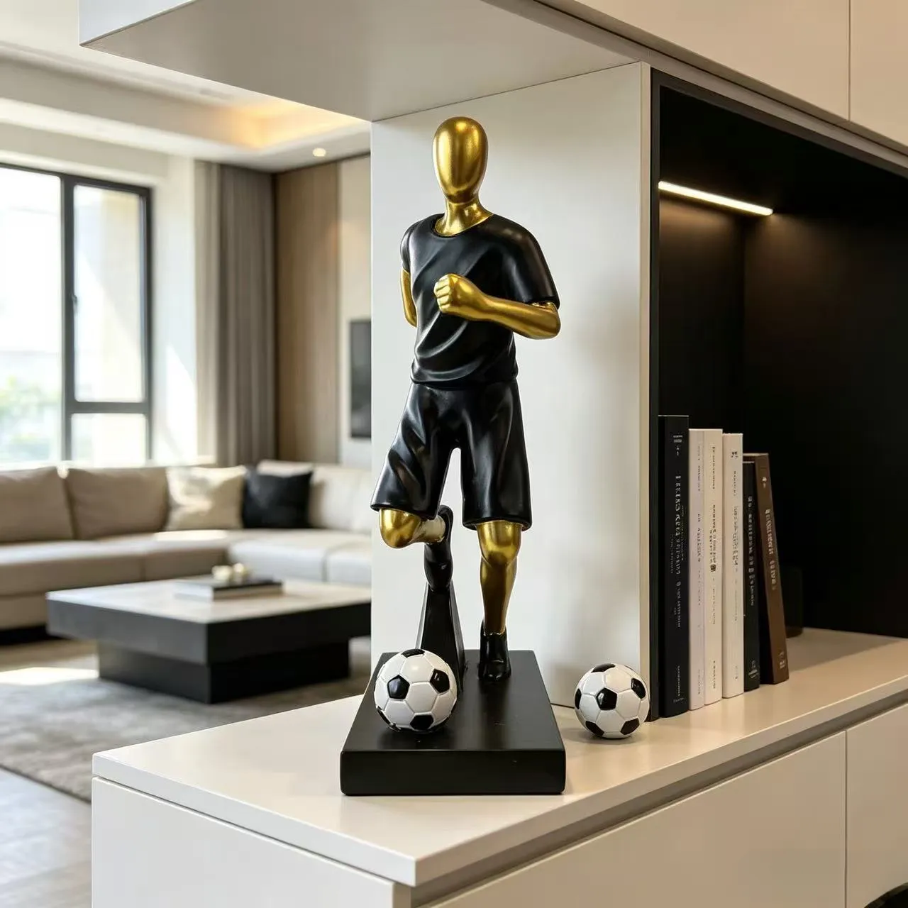 Football player dribbling the ball