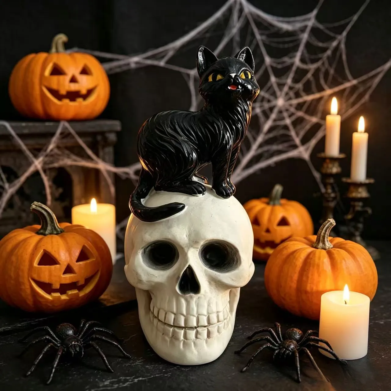 Black Cat and Skull