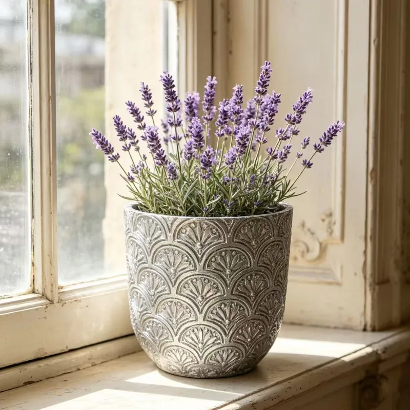 Silver Flower Pot