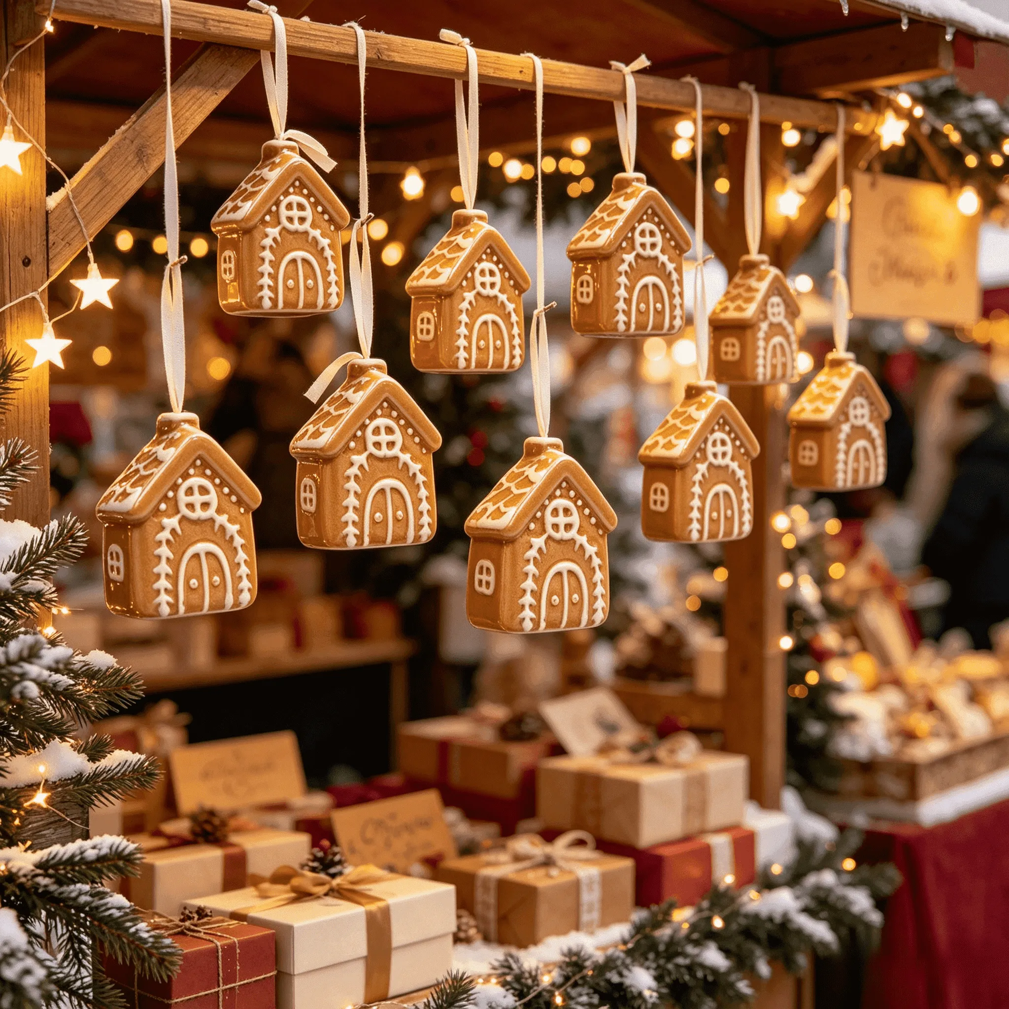 Gingerbread house Christmas tree ornament