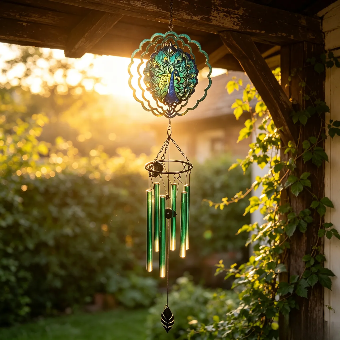 Metal Peacock Wind Chime