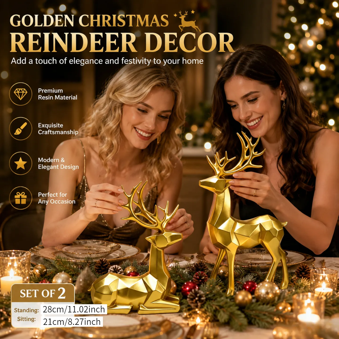 2 Christmas reindeer