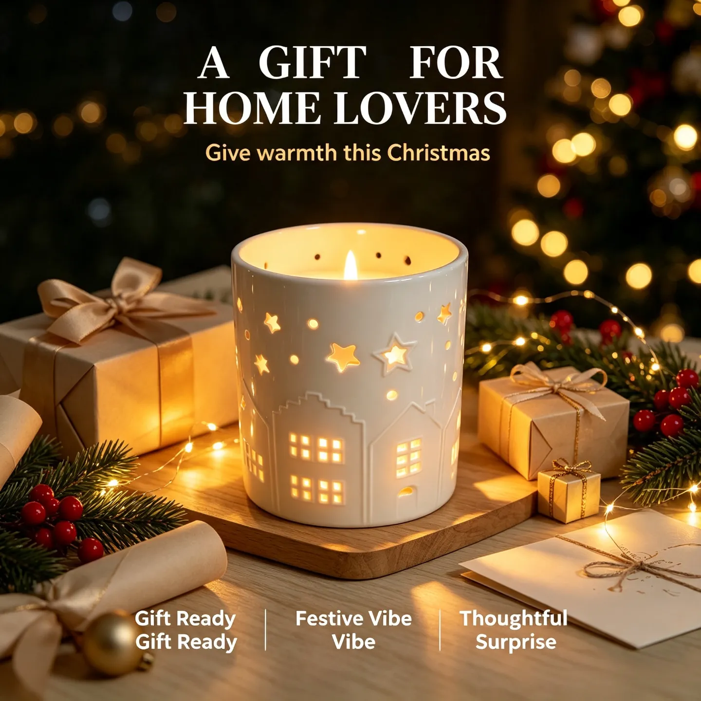 Ceramic candle lamp holder