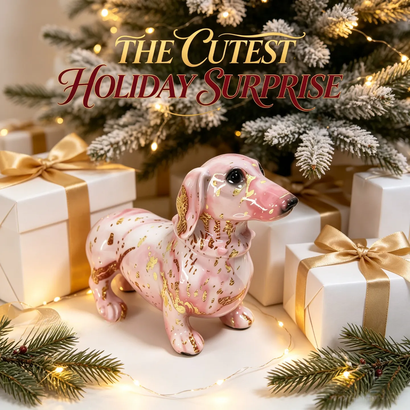 Pink water transfer dachshund