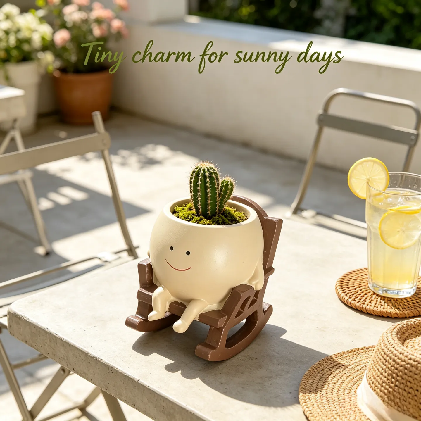 Rocking chair potted plants